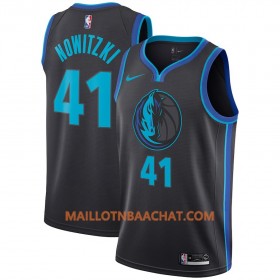 Maillot NBA Dallas Mavericks Dirk Nowitzki 41 2018-19 Nike City Edition Noir Bleu Swingman - Homme